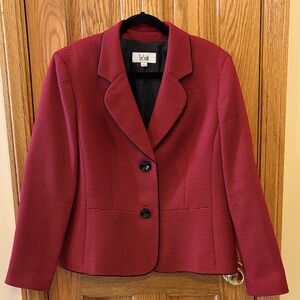 Le Suit Women's Textured Red Blazer